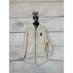 Volcom Girl's Tan Cream Matching 2pc Zip Hoodie & Shorts Set Size 3T